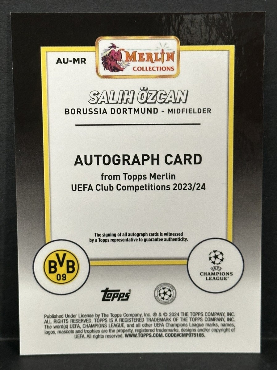 2023-24 Topps Merlin UEFA Club Competitions Salih Ozcan Auto Aqua