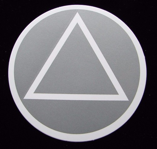 Alcoholics Anonymous AA Symbol Decal 3" Round Window Bumper Sticker Sober Token - Picture 7 of 17