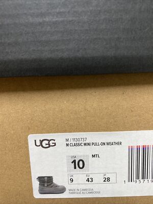 UGG Classic Mini Pull-on Weather Metal Suede Sheepskin Boots Size US 9 Men UGG Classic Mini Pull-on Weather Metal Suede Sheepskin Boots  main image 4