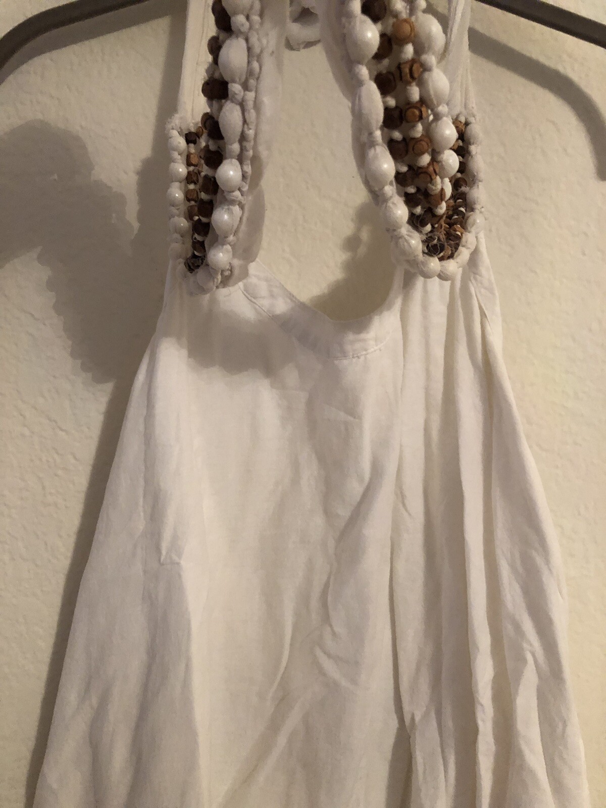 Chelsea Flower Cotton Halter Blouse White XS - image 3