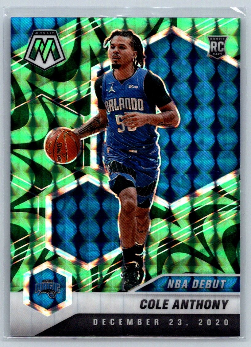 2020-21 Panini Mosaic #268 Cole Anthony Mosaic Reactive Green