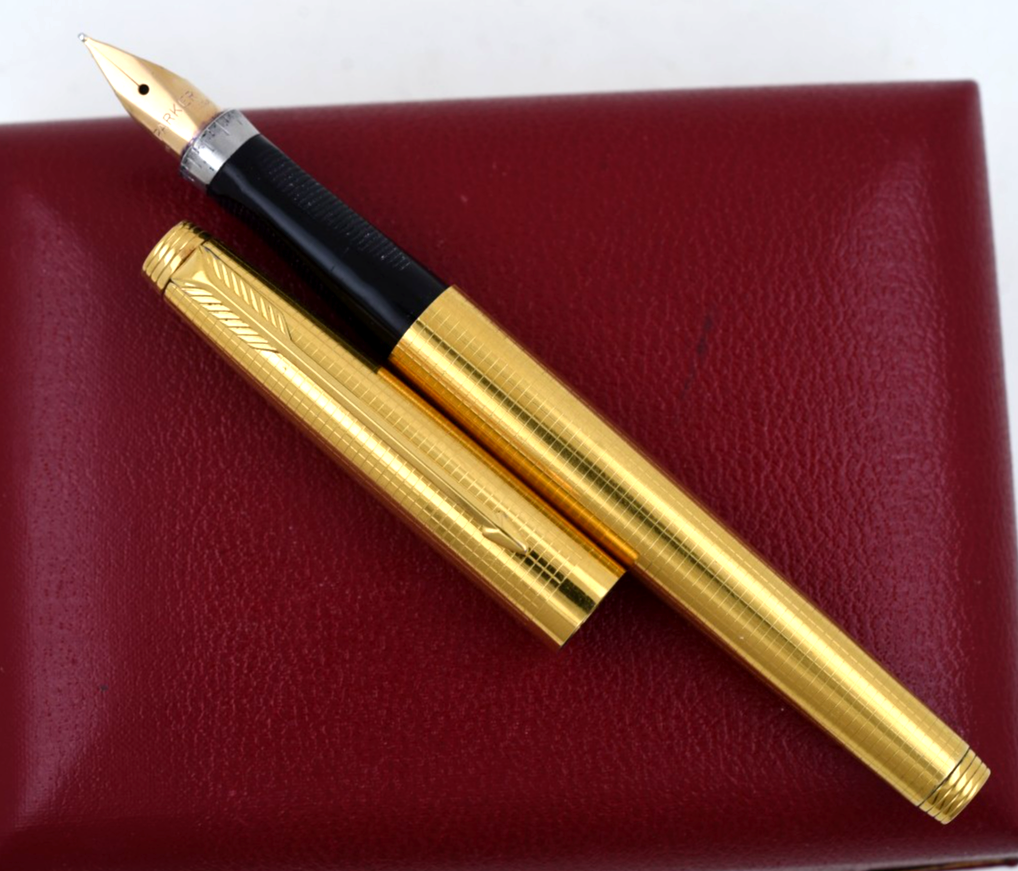 Parker 75 Gold Filled Insignia Fountain Pen EXCELLENT M Nib | eBay