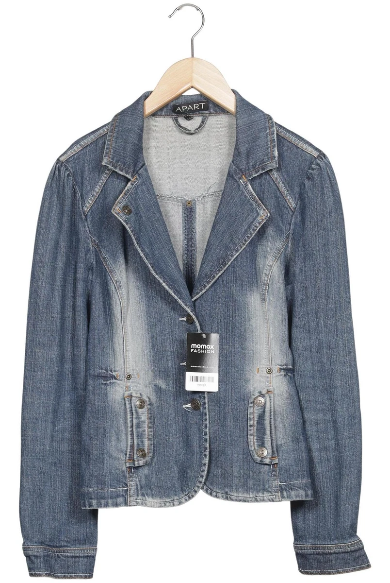 APART Jacke Damen Anorak Jacket Kurzmantel Gr. 38 Baumwolle Blau #xysrqld