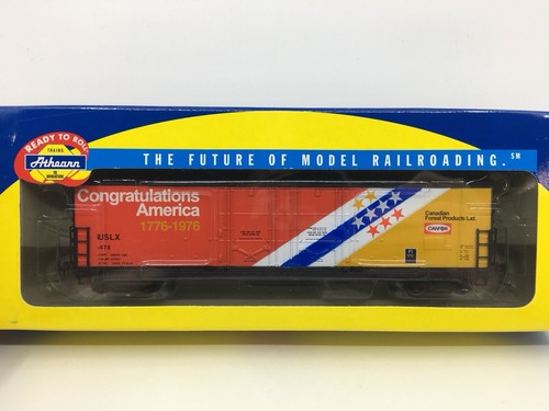 HO Athearn 91339 Canfor Canadian Forest 50’ Doble Enchufe Puerta Boxcar USLX #476 | Condition: Used