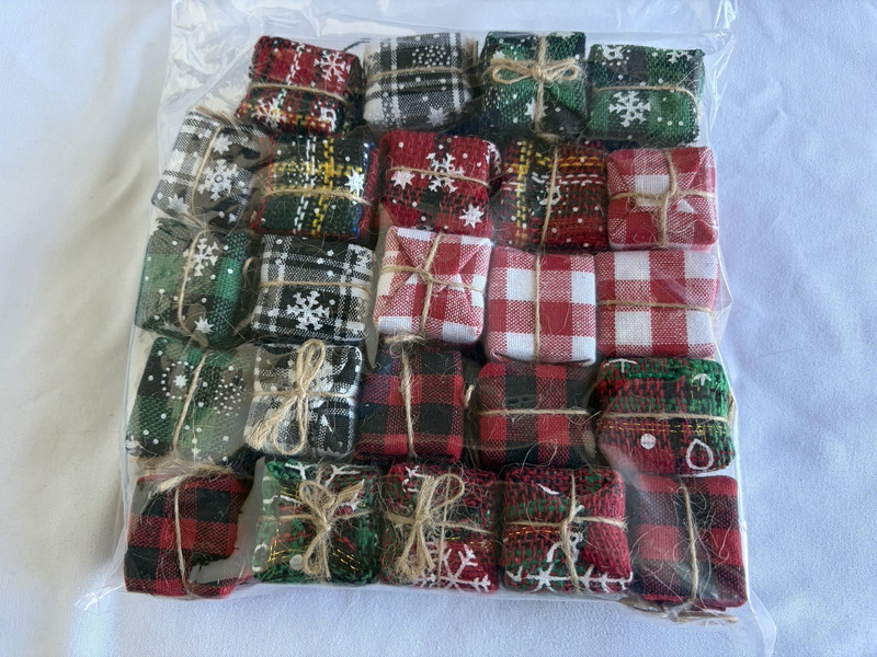 Christmas Decorative Gift Boxes Set Multicolor Fabric Jute Twine