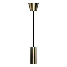 Brass Pendant Light Modern E27 Black Cord 165cm Sylvania SylPendant 0044410