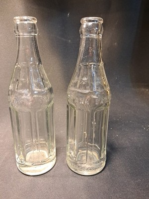 PA6 - 1920's Frank Banko Bethlehem PA 6 1/2 oz 7 3/4'' Clear Deco 2 Soda Bottle