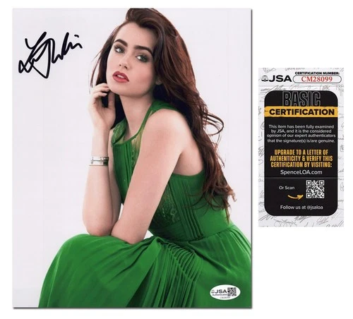 Lily Collins signed "EMILY IN PARIS" 8x10 Photo Autographed SEXY Hot JSA COA