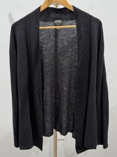 Eileen Fisher Womens Textured Italian Wool Open Front Cardigan 1X Black