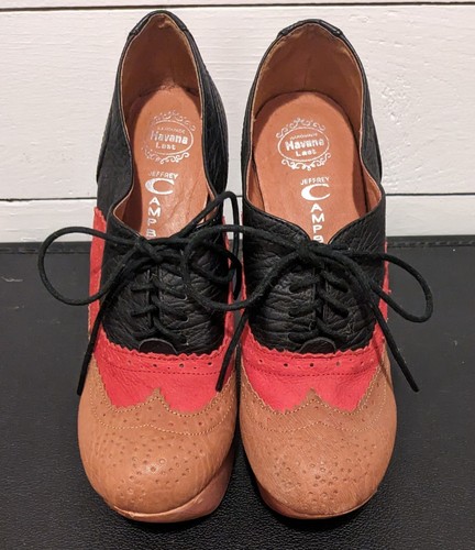 Jeffrey Campbell Havana Last Rockin Plataformas Oxford Madera Recortada Cuña 8 - Imagen 5 de 20