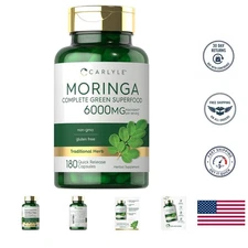 Organic Non-GMO Moringa Oleifera Supplement – 180 Capsules for Optimum Health