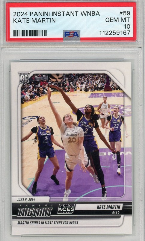 Kate Martin 2024 Panini Instant WNBA Rookie Card PSA 10 #59 Las Vegas Aces
