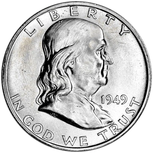 1949 D 50C BU Silver Franklin Half Dollar