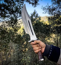 Classic Bowie Knife 15-inch Water-Tempered Blade Handforge, 5160 Carbon Stee