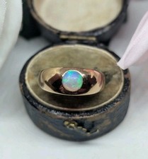 18ct 1910 Antique Edwardian Opal Ring. Fiery Opal vintage band ring