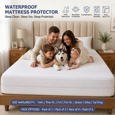 Mattress Encasement Waterproof Protector Zippered Deep Pocket Bed Bug Protector