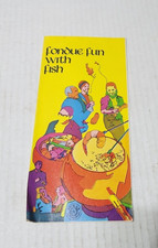 Fondue Fun With Fish Vintage Party Recipe Brochure Retro Colors Illustrated