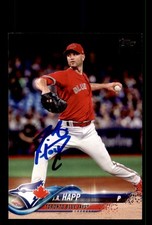 Signed Baseball Card Auto J.A. Happ 2018 Topps #213 Toronto Blue Jays