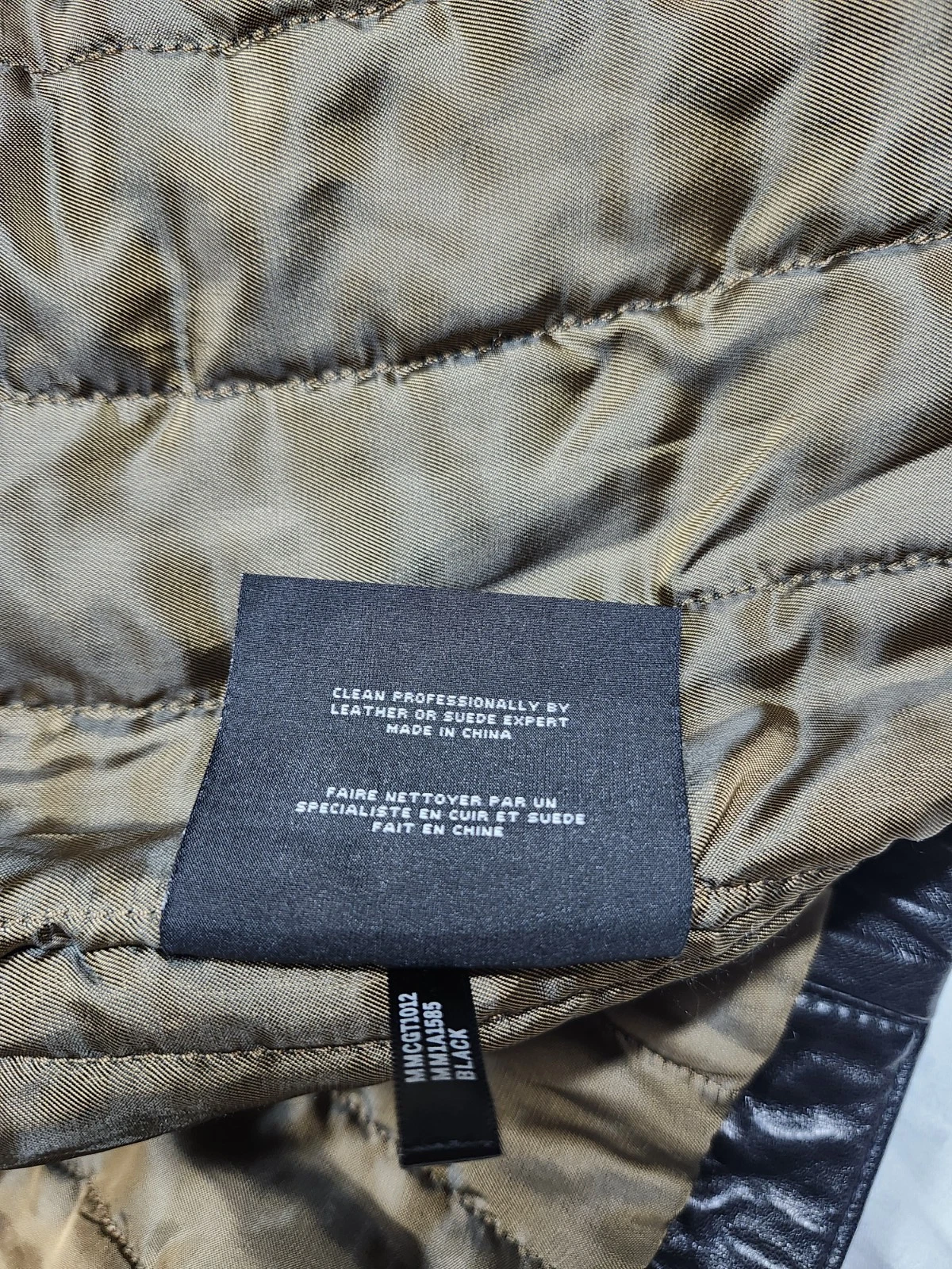 Marc New York Andrew Marc Black Leather Jacket Men M Medium Zip Quilt Lined - product detail image 12