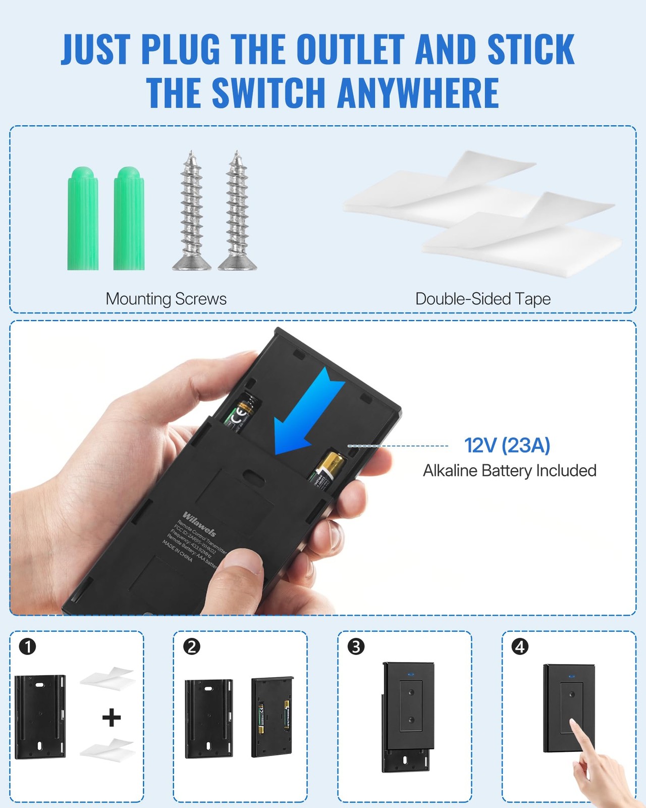 Remote Control Outlet Plug RF Wireless On Off Switch 100ft Range 3Pcs Home Light