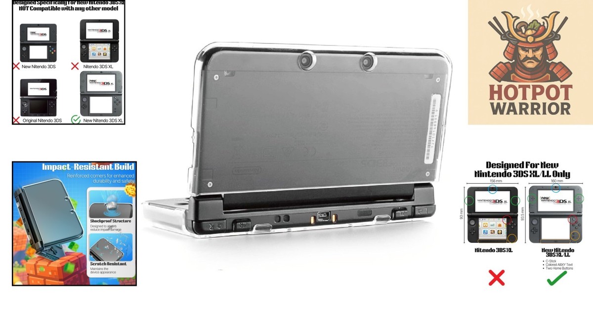 Slim Hard Shell Case for New Nintendo 3DS XL LL 2015 - Elegant and
