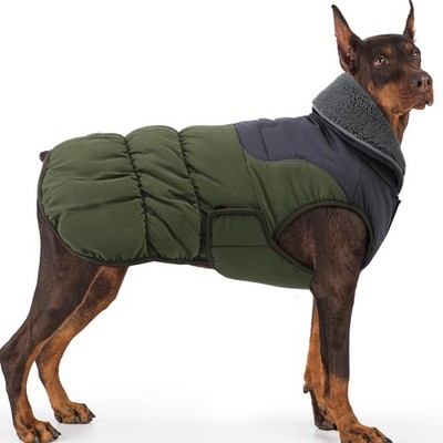 EMUST Dog Winter Jacket XXL, Soft Cozy Large Dog Coat with Leash Hole, Solid Col
