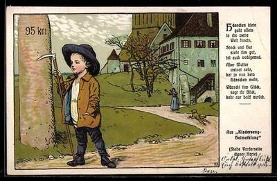 Künstler-AK Ernst Liebermann: Hänschen klein ging allein in die weite Welt hine 