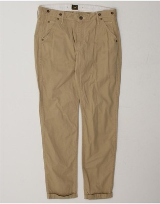 LEE Herren Straight Freizeithose W26 L33 Beige Baumwolle DQ74
