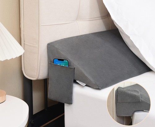 Cal King Bed Wedge Pillow for Headboard Gap Filler(0-5"),High-Density Foam,Pr...