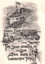 Battleship USS Alabama Art Fish Postcard WWI Era Navy Ship