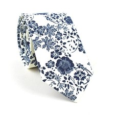 Men's Skinny Tie Floral Print Cotton Necktie, Groom,Groomsmen,Dances 587