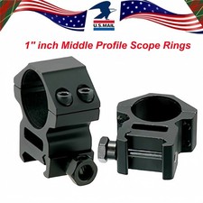 1'' inch Middle Profile Scope Rings for 20MM Mount Heavy Duty