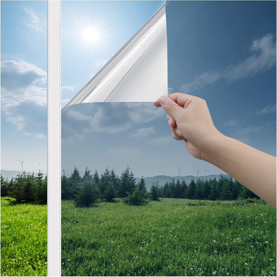 One Way Window Privacy Film - UV Blocking Reflective Tint, 35.4'' x 157.4