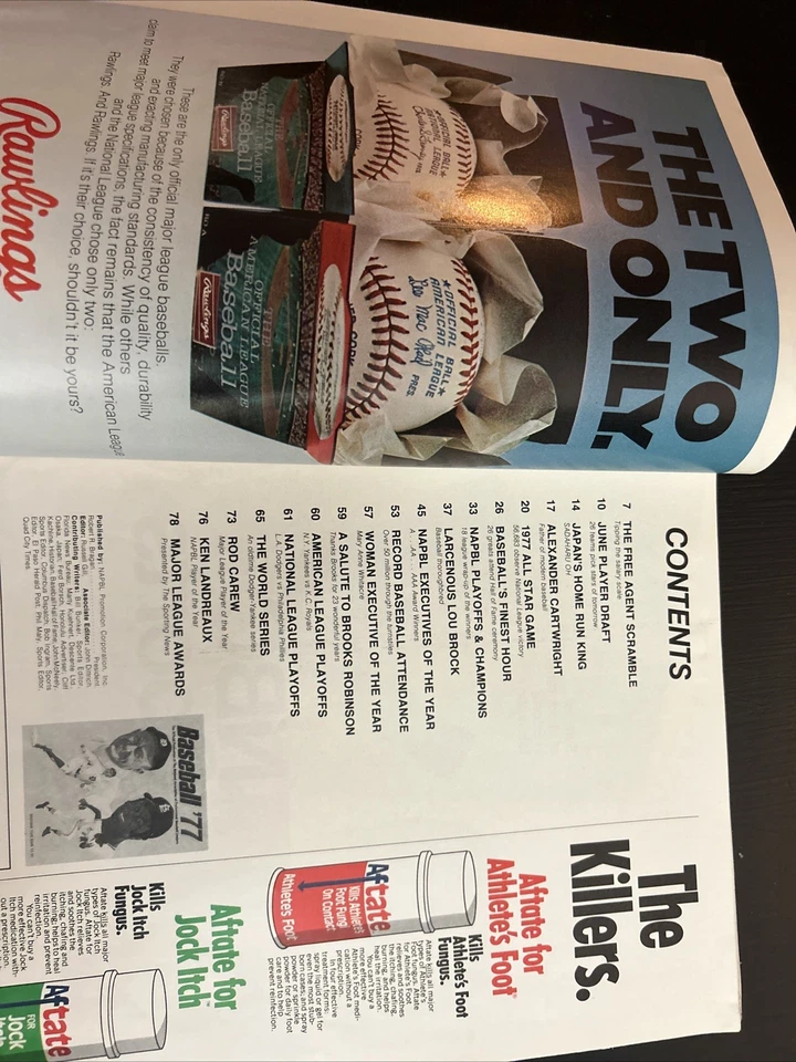 Anuario profesional de béisbol NAPBL 1977 ¡Lou Brock Ty Cobb! Foto 3 de 4