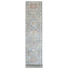 2'8" x 15'6" Misty Gray Karjihooz Design Hand Knotted Wool XL Runner Rug R20868
