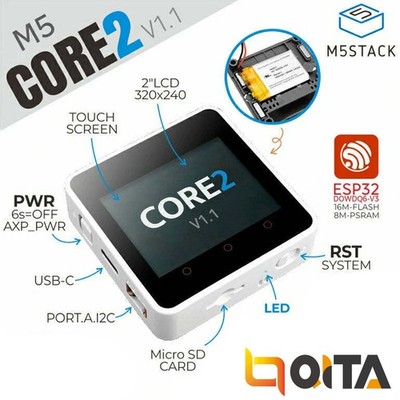 M5Stack Core2 ESP32 IoT Development Kit V1.1 CH9102F USB-Chip