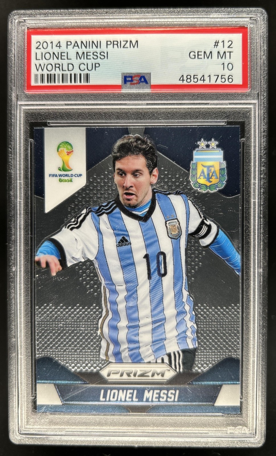 2014 Panini Prizm FIFA World Cup Brazil Lionel Messi #12 Argentina PSA 10