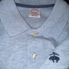 Brooks Brothers Performance Polo Men  s Large Blue Logo 0307