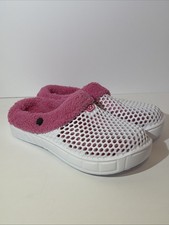Women's Fur Lined Clogs House Slippers Winter Breathable Indoor Outdoor Size 6