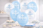 Communion Party Balloons Decorations Blue Boys 1st Holy Communion Decor x 8