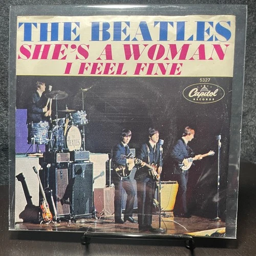 The Beatles - I Feel Fine / She’s A Woman 45 w/ Picture Sleeve Capitol 5327 1964
