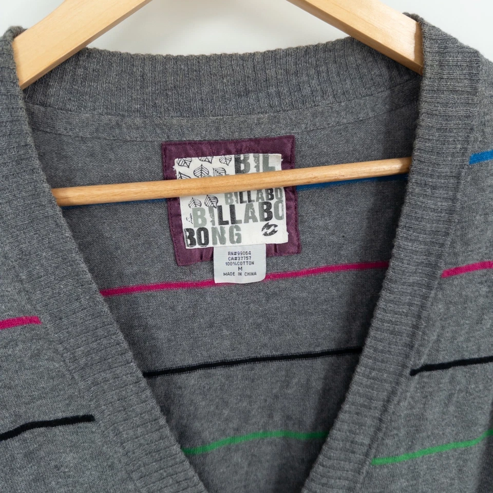 Cárdigan Suéter Y2K Billabong Rayas Para Mujer M Surf Patín Preppy Indie Años 2000 Foto 2 de 4