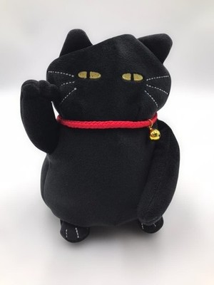 Deko Home Smartphone Kissen Maneki de Neko schwarz Plüsch 21 cm süß Japan...