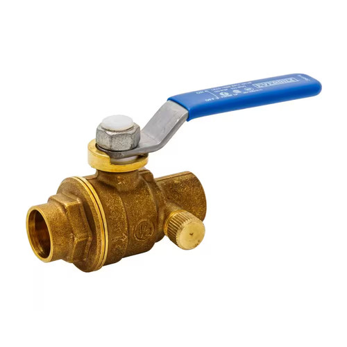 Everbilt Brass Ball Valve 1/2" Sweat x Sweat with drain