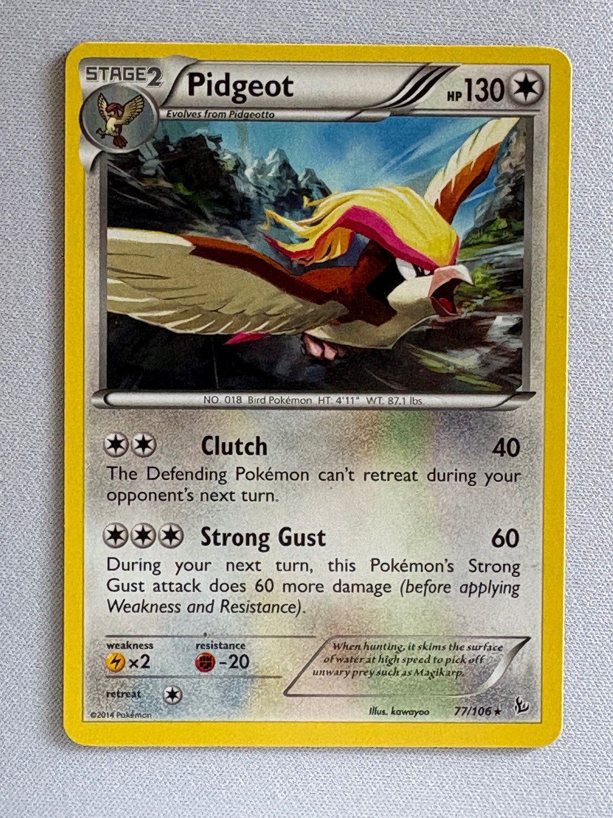 PIDGEOT 77/106 RARE FLASHFIRE POKEMON MP
