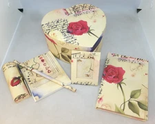 STATIONARY GIFT SET 6 PIECES NEW ADDRESS BOOK MEMO PAD PICTURE FRAME BOX PENCIL