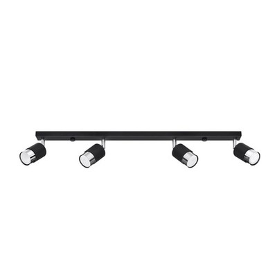 Industriell Deckenleuchte NERO 4 Stahl Chrom Schwarz GU10 LED SOLLUX LIGHTING