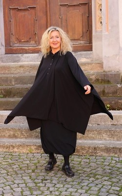 MAGNA - Lagenlook OVERSIZE TUNIKA Gr 44 bis 58 - schwarz