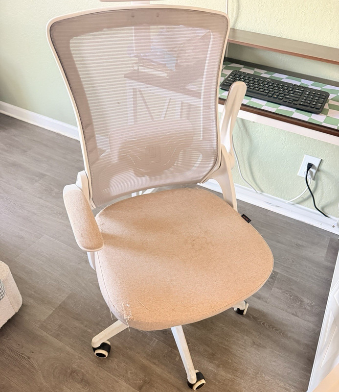 NOUHAUS ErgoChair White Mesh Office Desk Chair, Headrest, Armrests, Casters