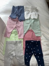 0-3 Baby Girl Trousers 8 Pairs Mixed Brands Bundle